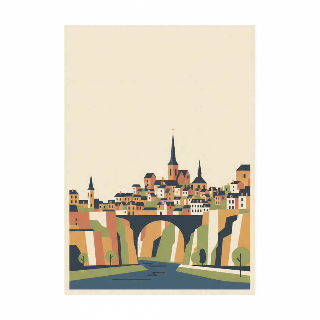 City of Luxembourg: its Old Quarters and Fortifications — illustrated travel poster