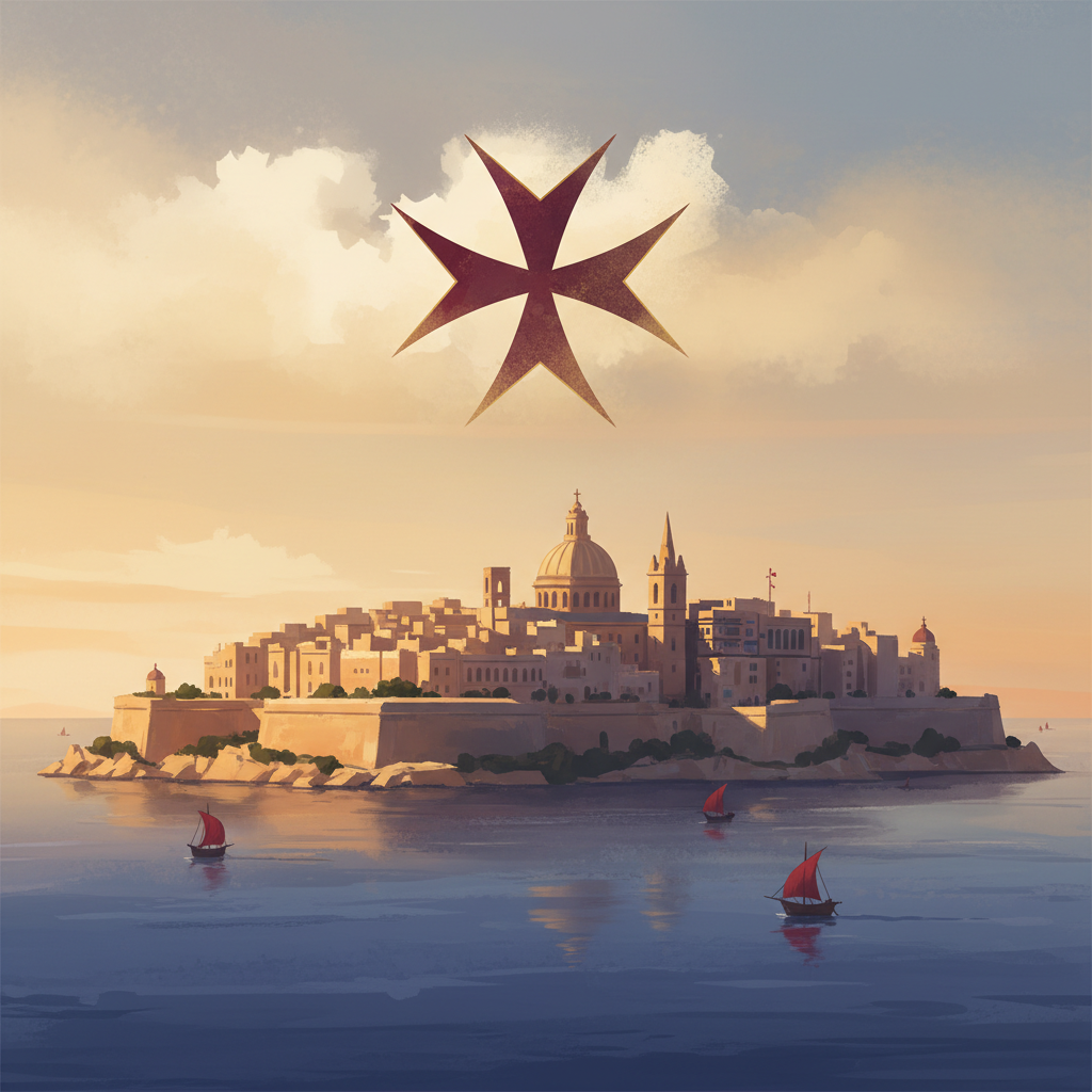 City of Valletta — illustrated travel poster