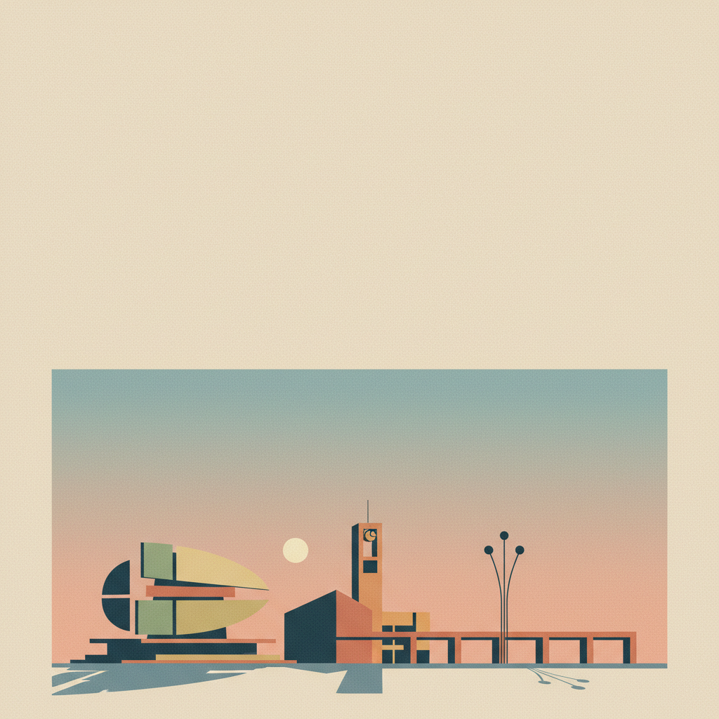 Ciudad Universitaria de Caracas — illustrated travel poster