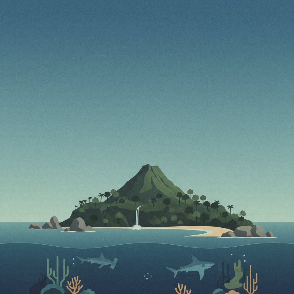 Cocos Island National Park — illustrated travel poster