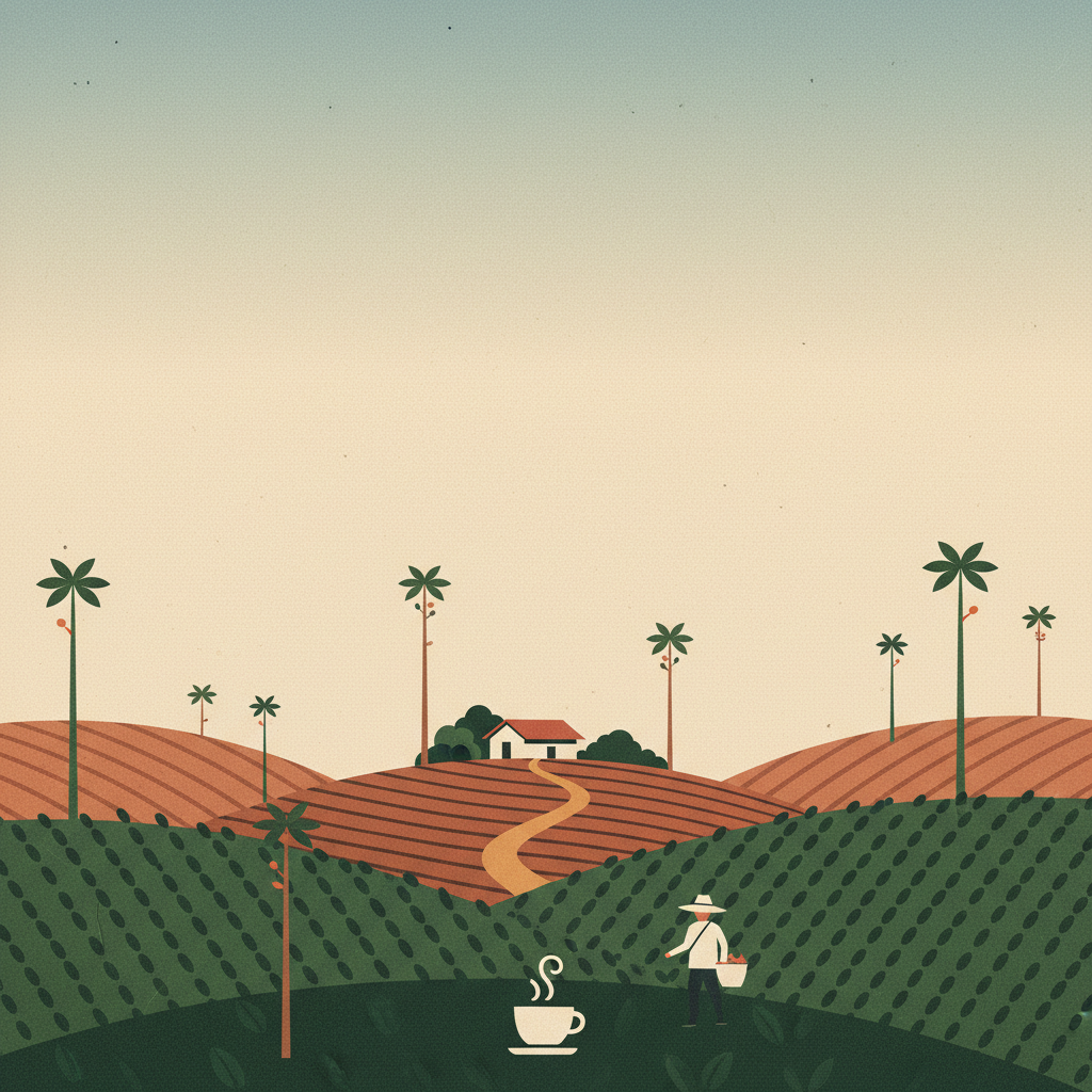 Coffee Cultural Landscape of Colombia — illustrated travel poster
