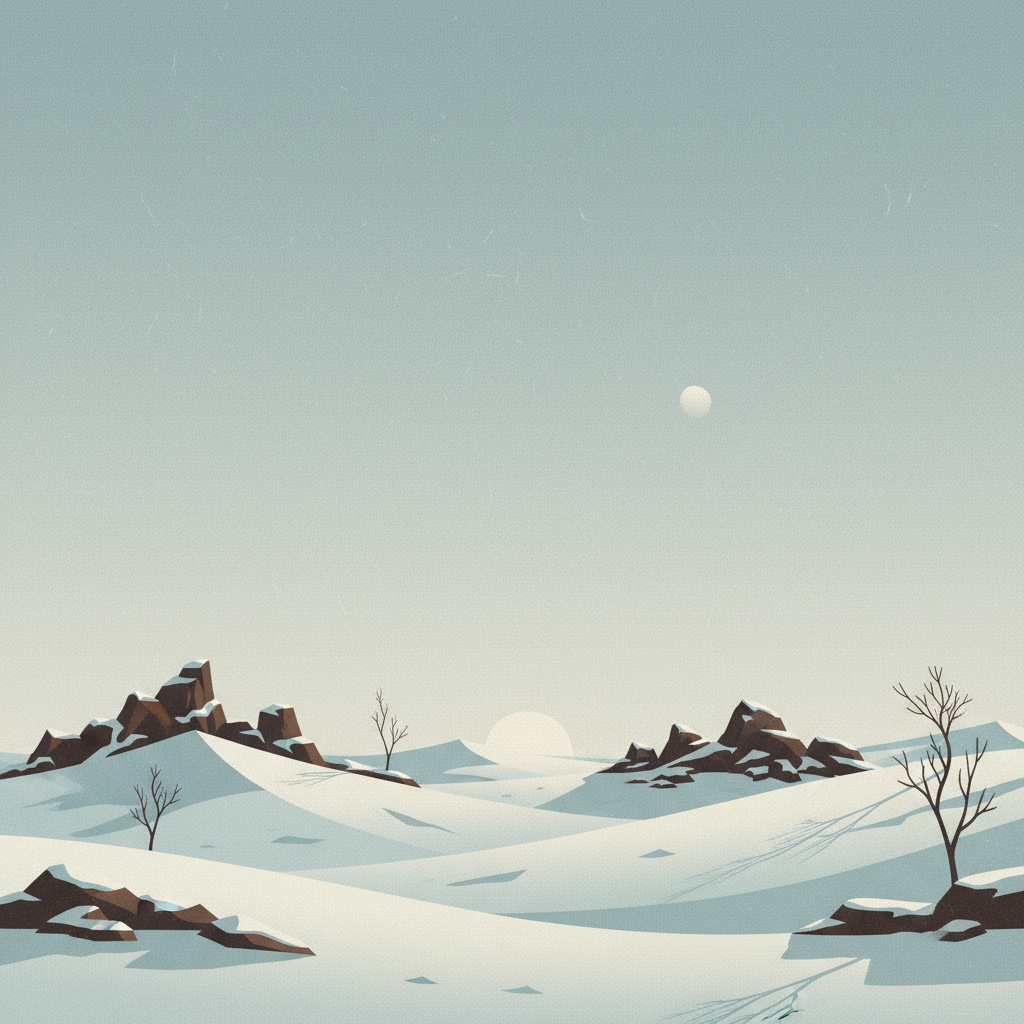 Cold Winter Deserts of Turan — illustrated travel poster