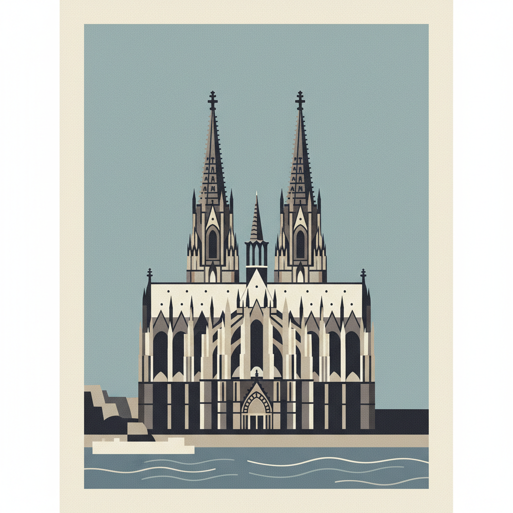 Cologne Cathedral — illustrated travel poster