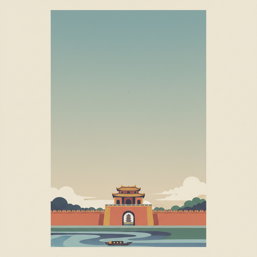 Complex of Hué Monuments — illustrated travel poster