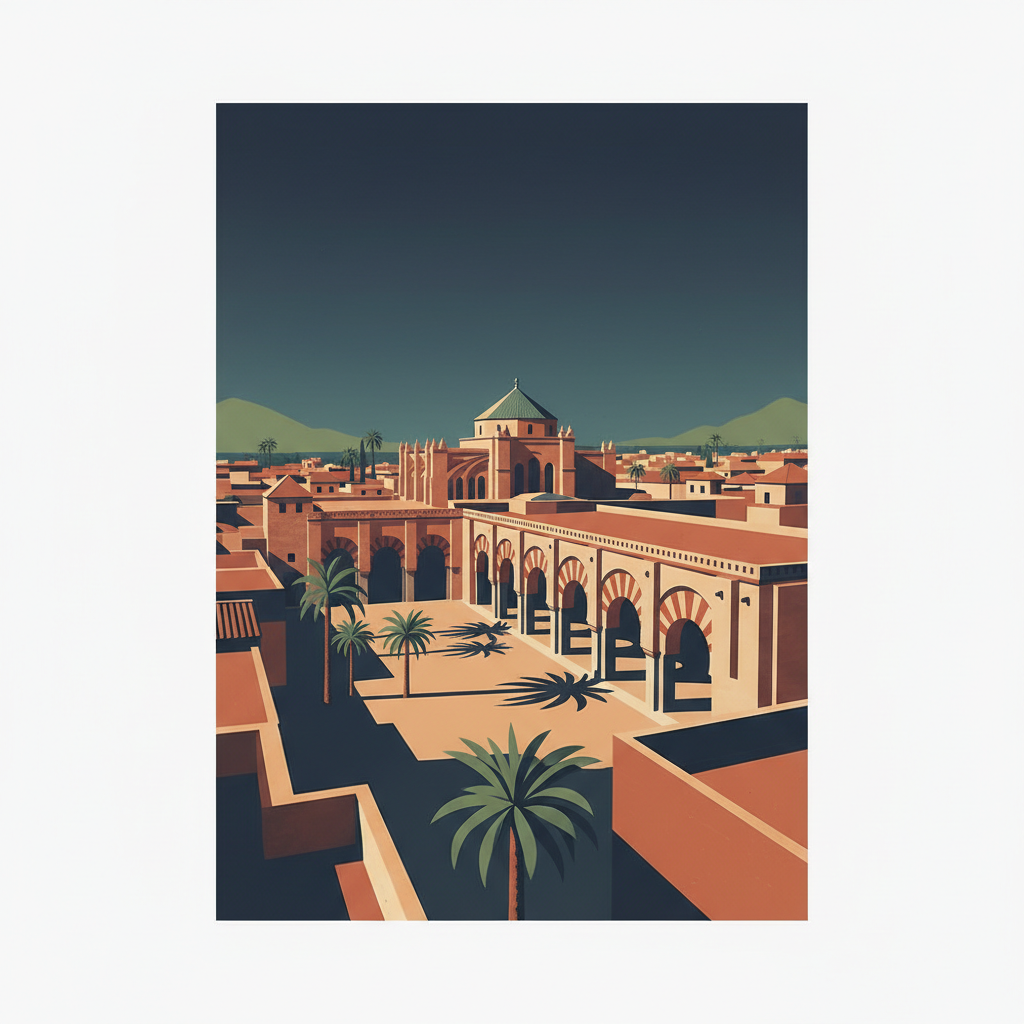 Historic Centre of Cordoba — illustrated travel poster