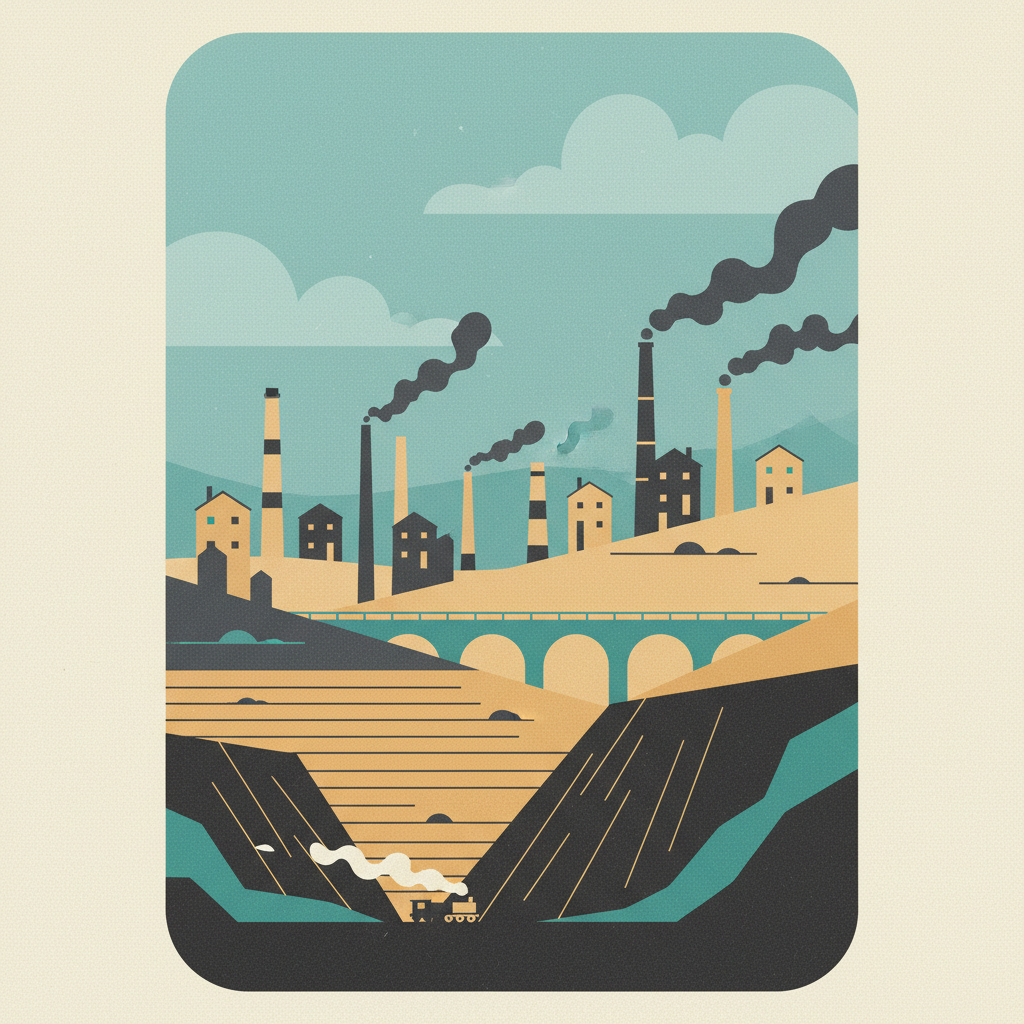 Cornwall and West Devon Mining Landscape — illustrated travel poster