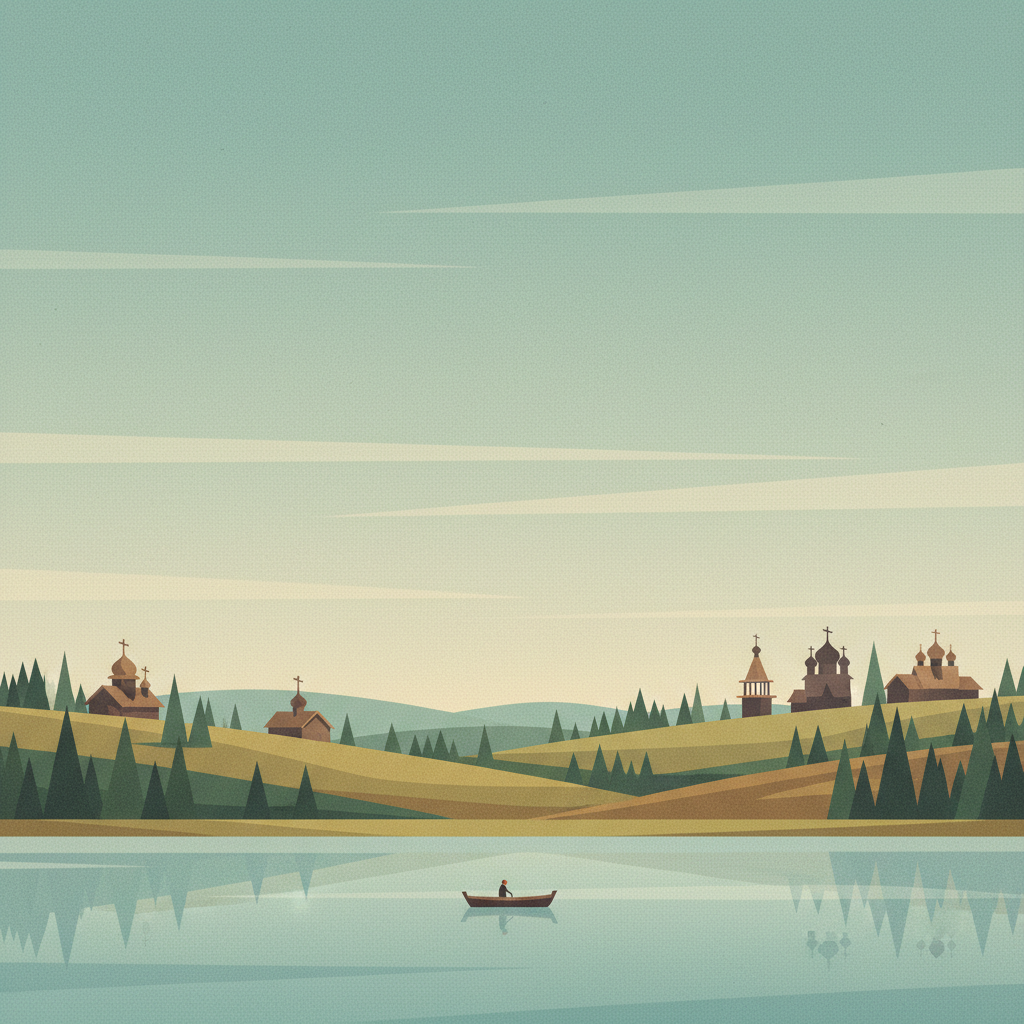 Cultural Landscape of Kenozero Lake — illustrated travel poster