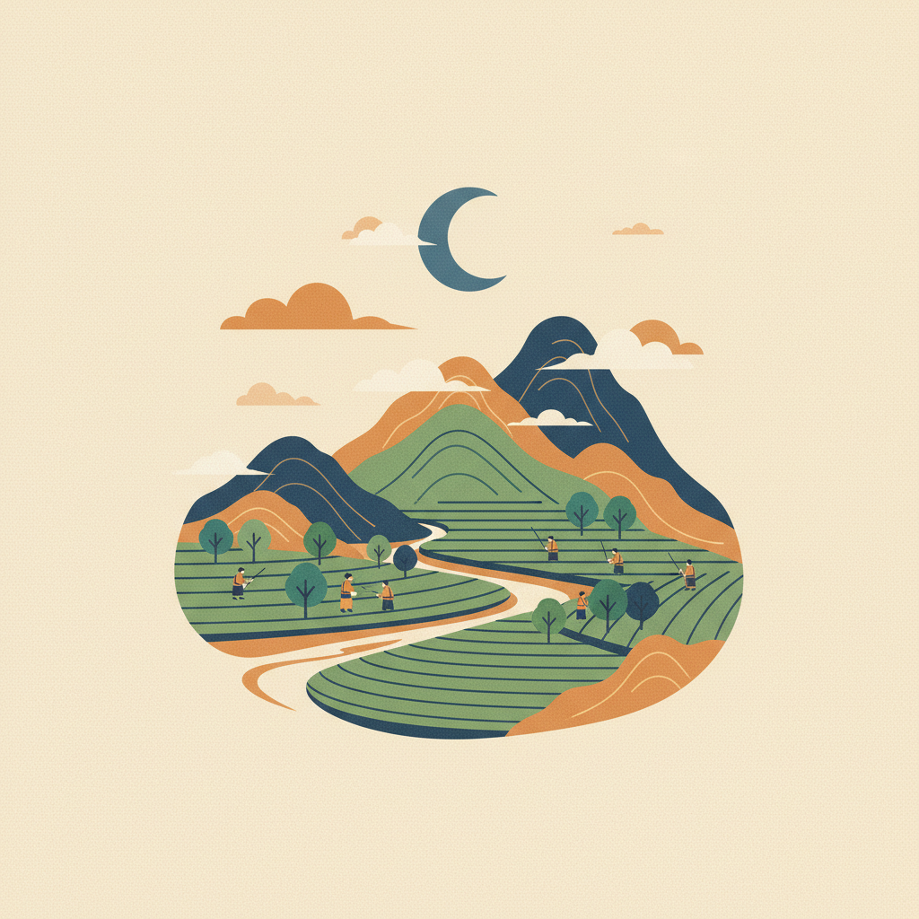 Cultural Landscape of Old Tea Forests of the Jingmai Mountain in Pu’er — illustrated travel poster