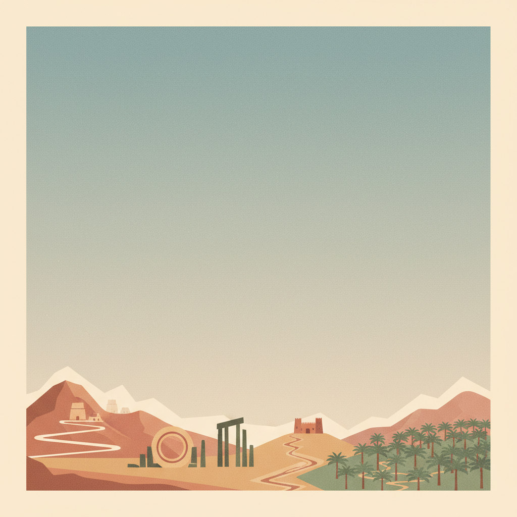 Cultural Sites of Al Ain (Hafit, Hili, Bidaa Bint Saud and Oases Areas) — illustrated travel poster