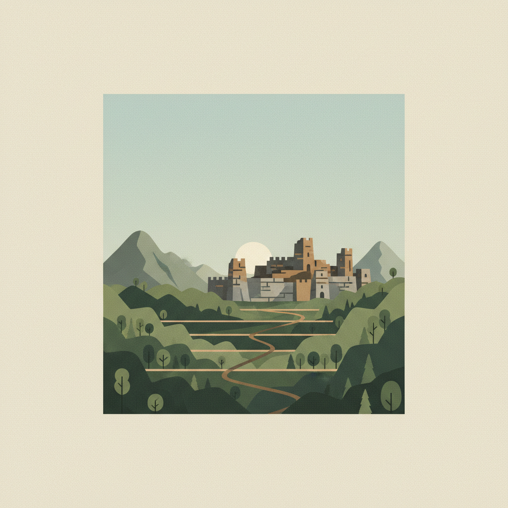 Dacian Fortresses of the Orastie Mountains — illustrated travel poster