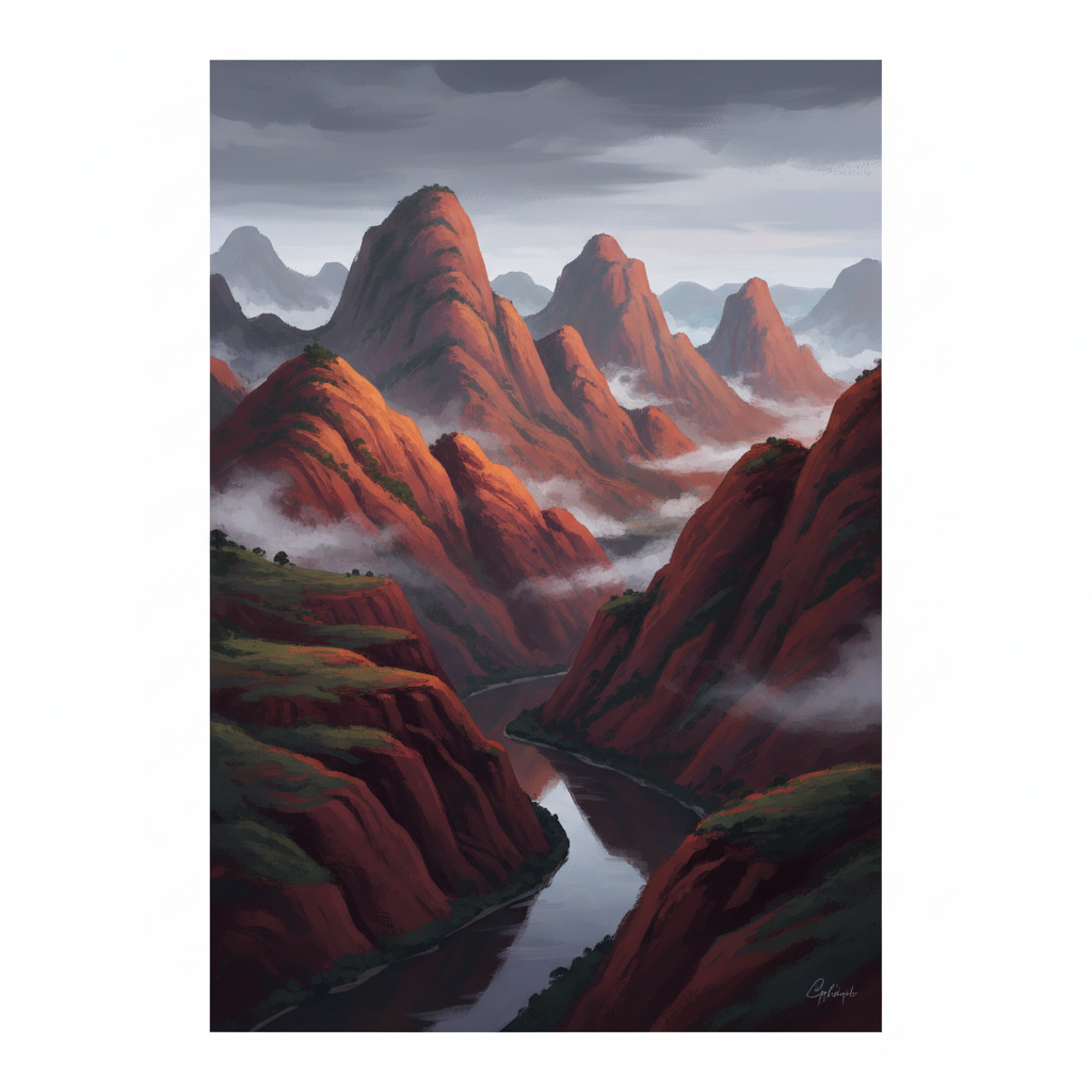 China Danxia — illustrated travel poster
