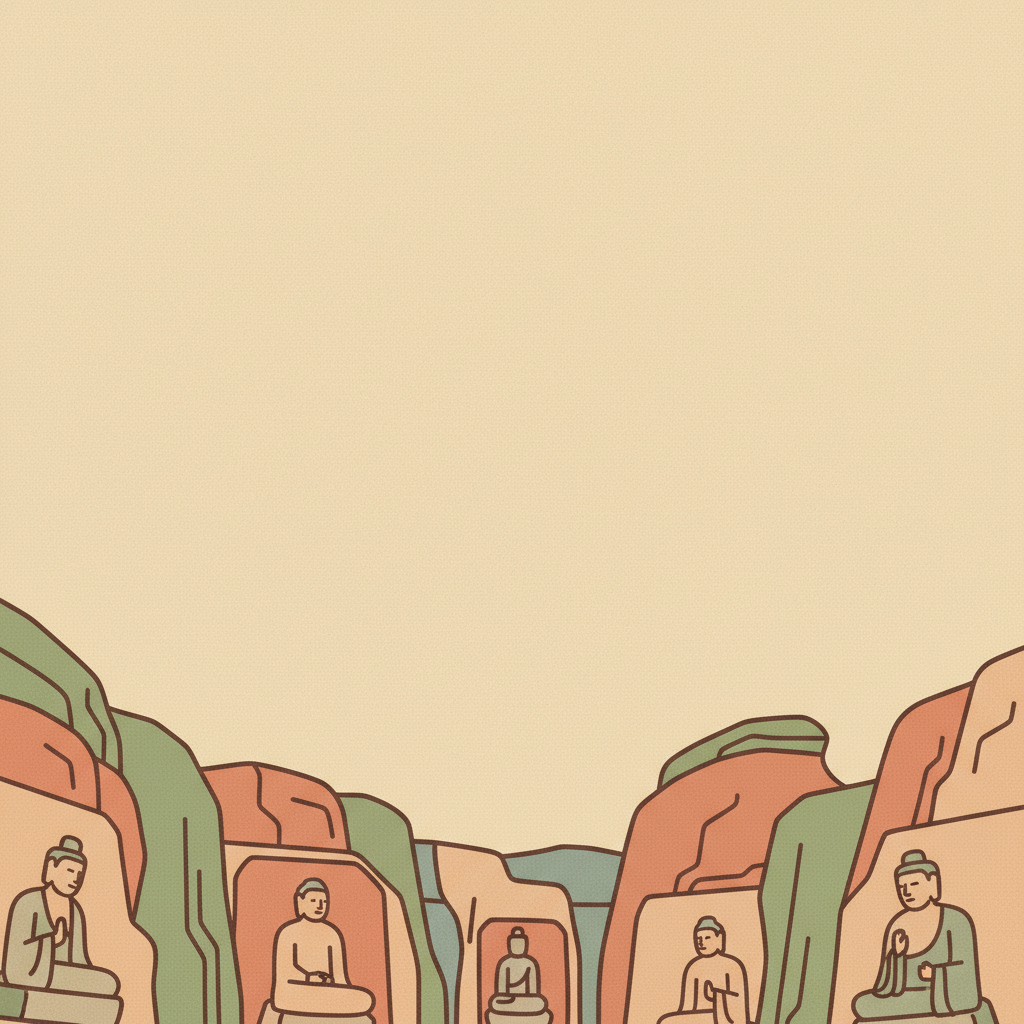 Dazu Rock Carvings — illustrated travel poster
