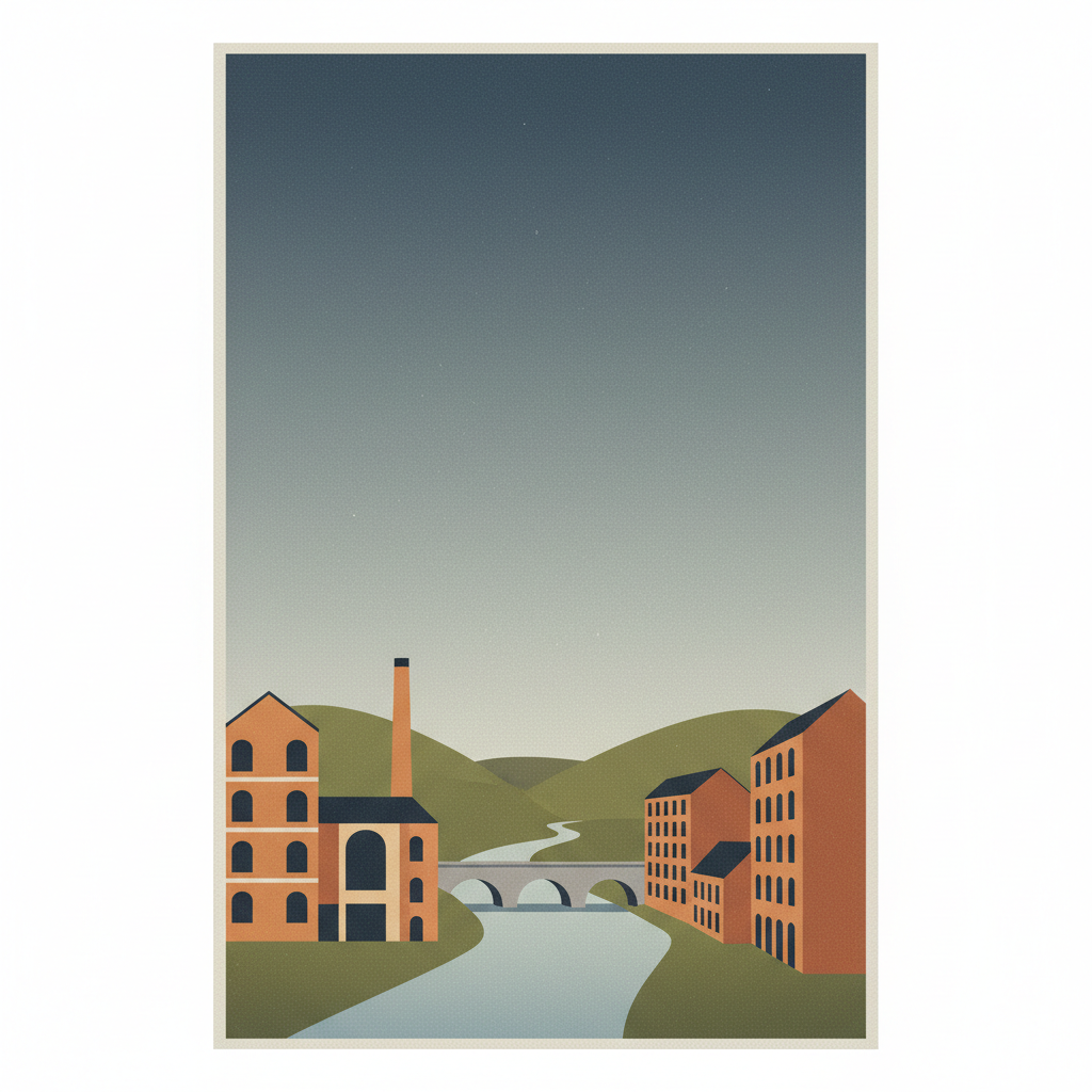 Derwent Valley Mills — illustrated travel poster