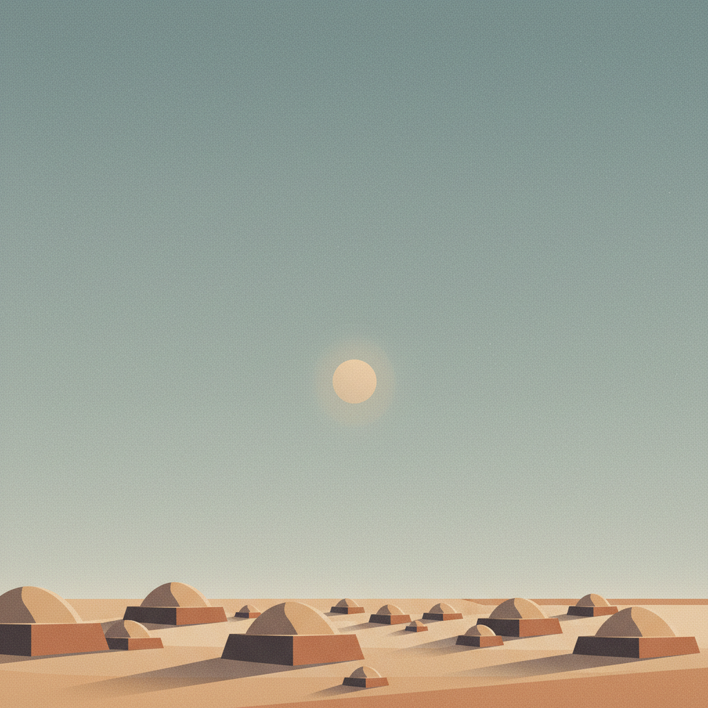 Dilmun Burial Mounds — illustrated travel poster