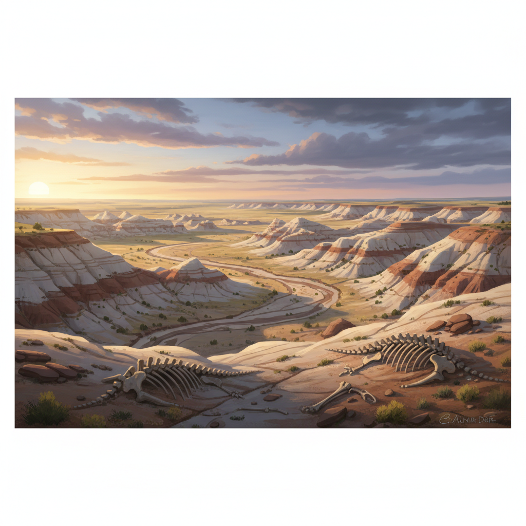 Dinosaur Provincial Park — illustrated travel poster