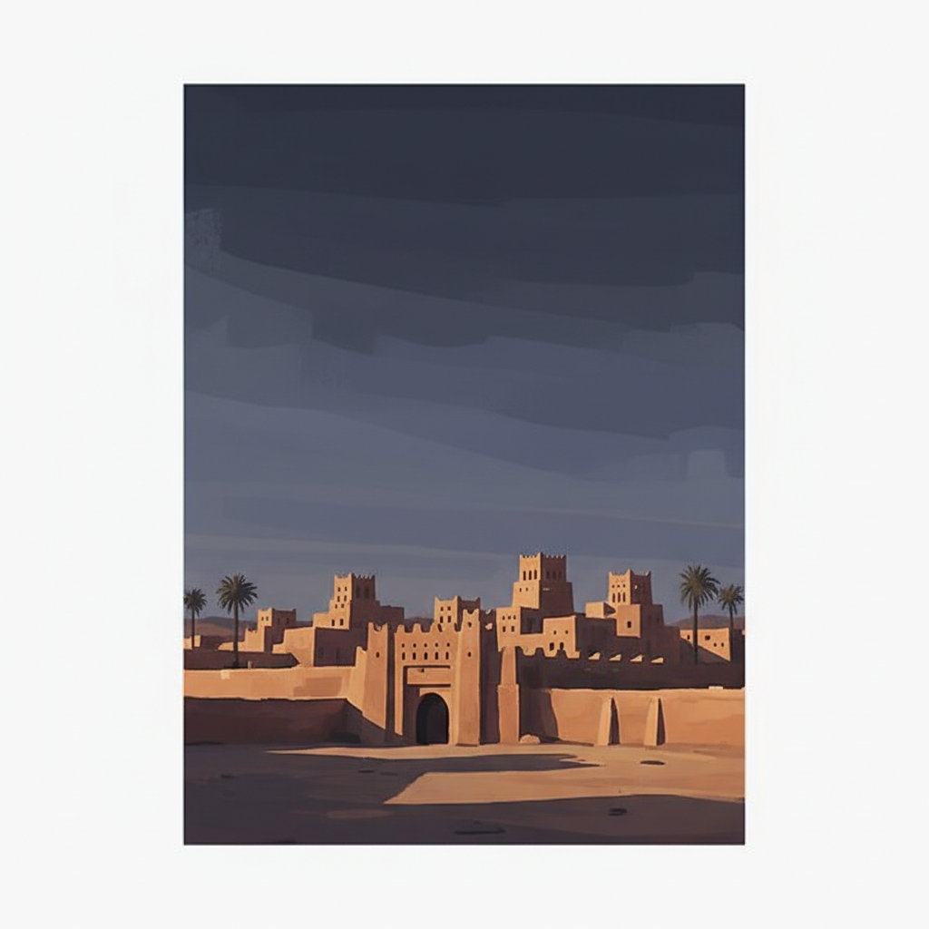At-Turaif District in ad-Dir'iyah — illustrated travel poster