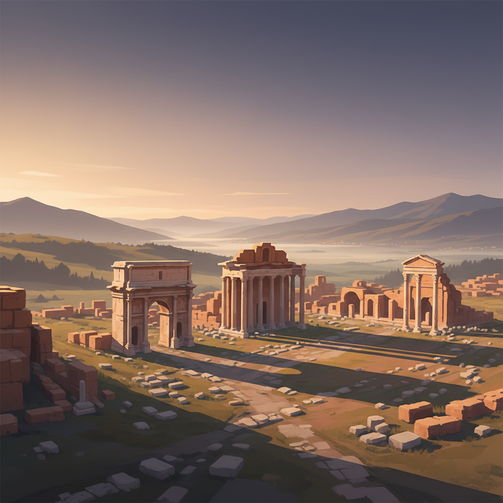 Djémila — illustrated travel poster