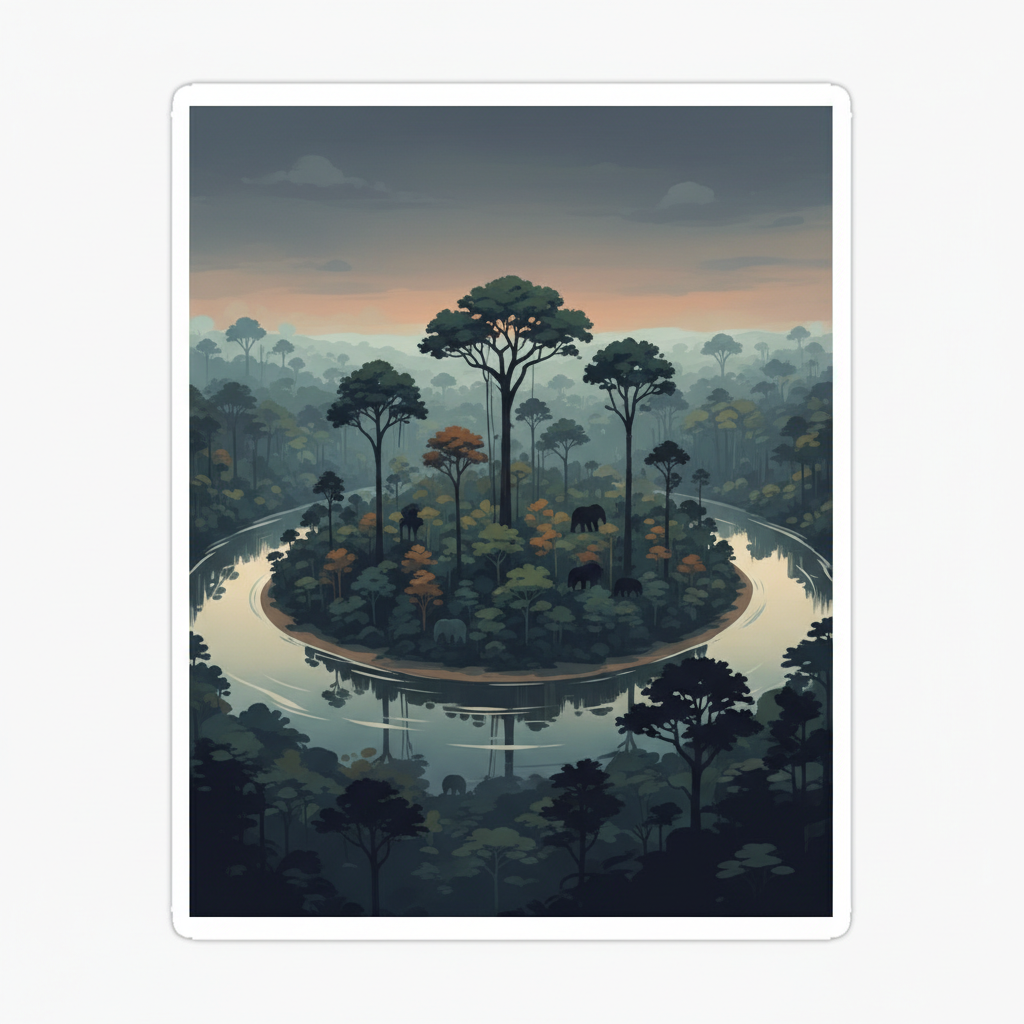 Dja Faunal Reserve — illustrated travel poster