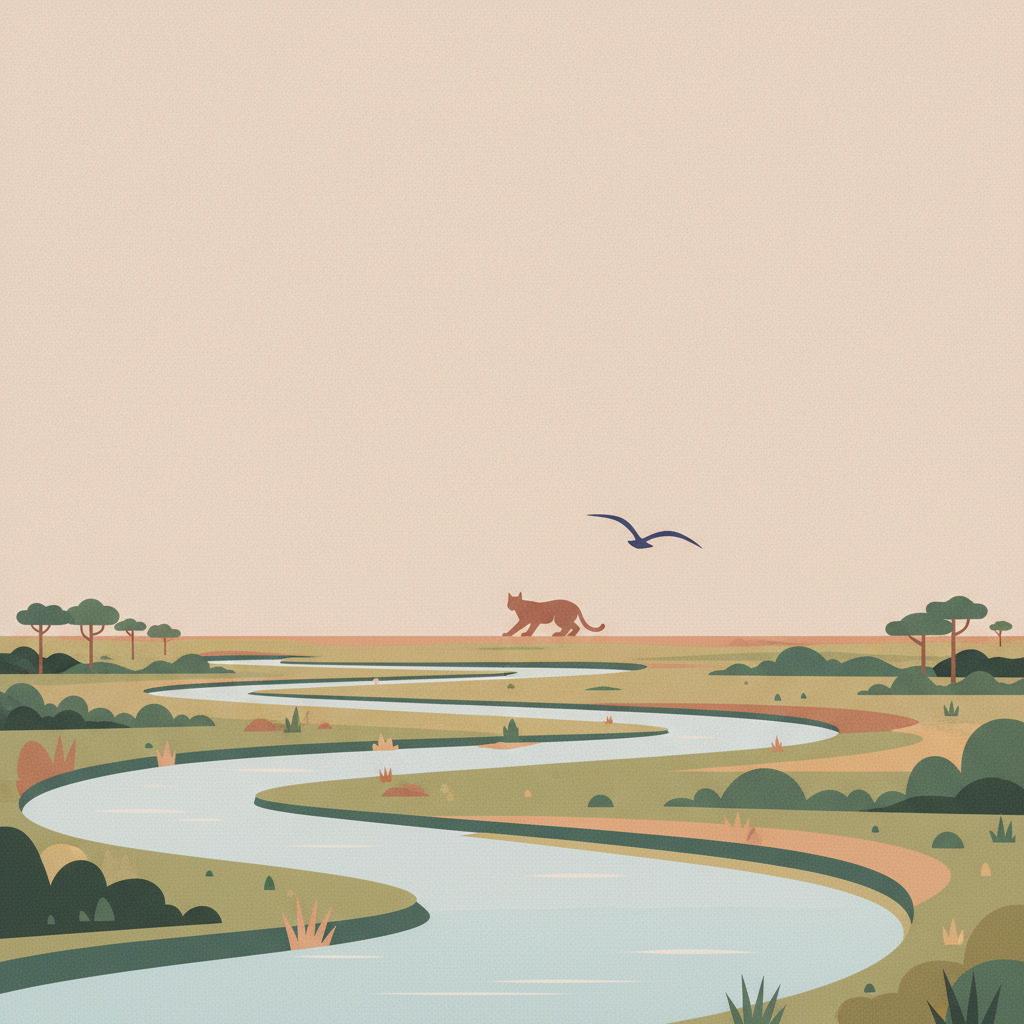 Doñana National Park — illustrated travel poster