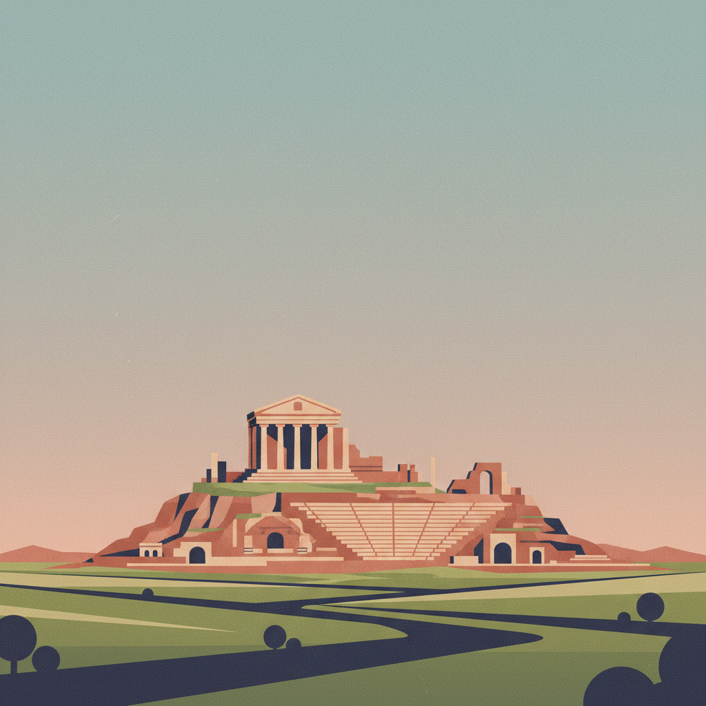Dougga / Thugga — illustrated travel poster