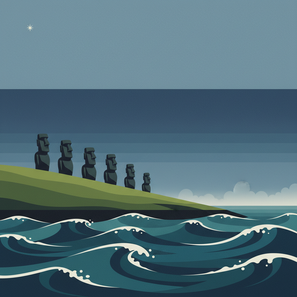 Rapa Nui — illustrated travel poster