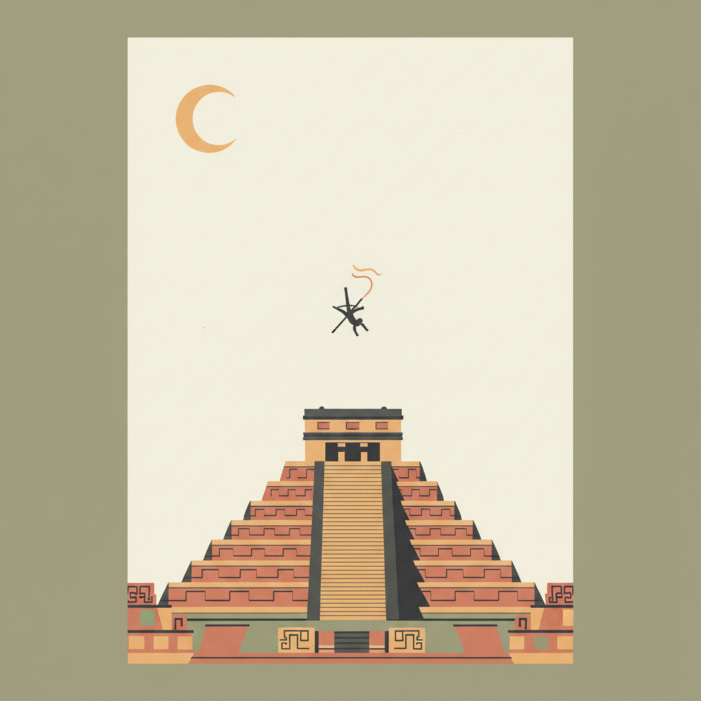 El Tajin, Pre-Hispanic City — illustrated travel poster