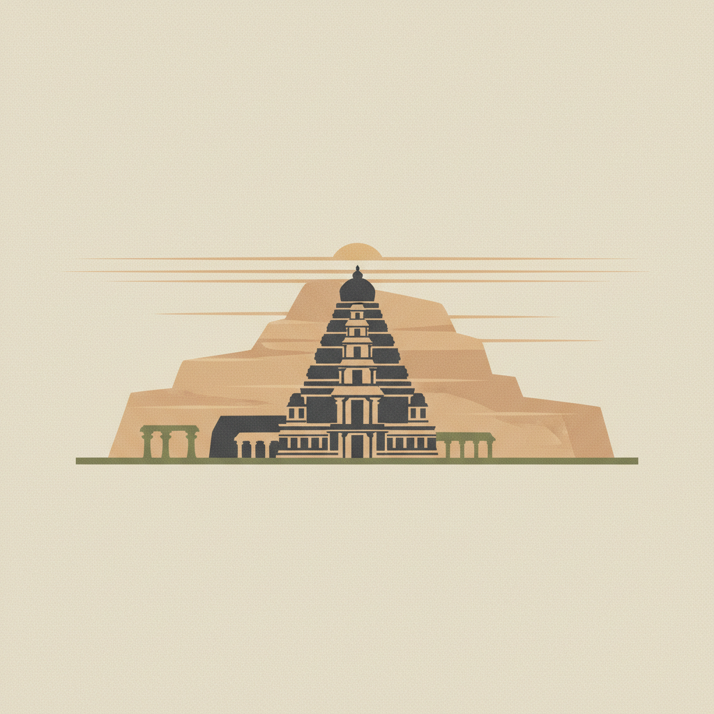 Ellora Caves — illustrated travel poster