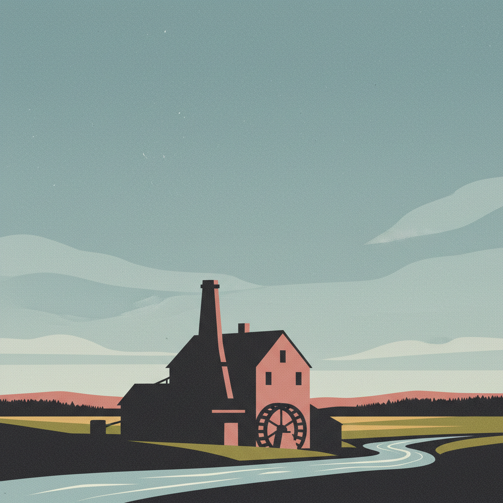 Engelsberg Ironworks — illustrated travel poster