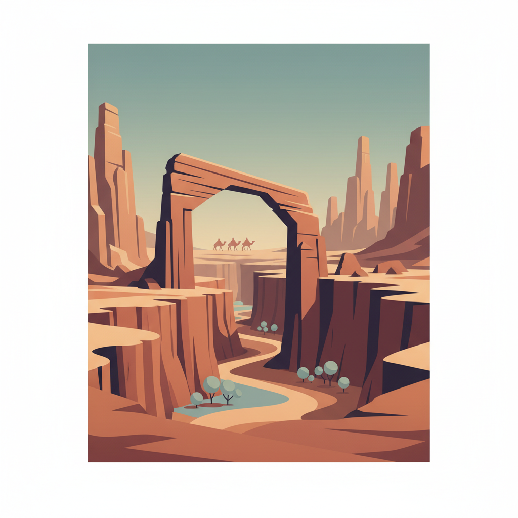 Ennedi Massif: Natural and Cultural Landscape — illustrated travel poster
