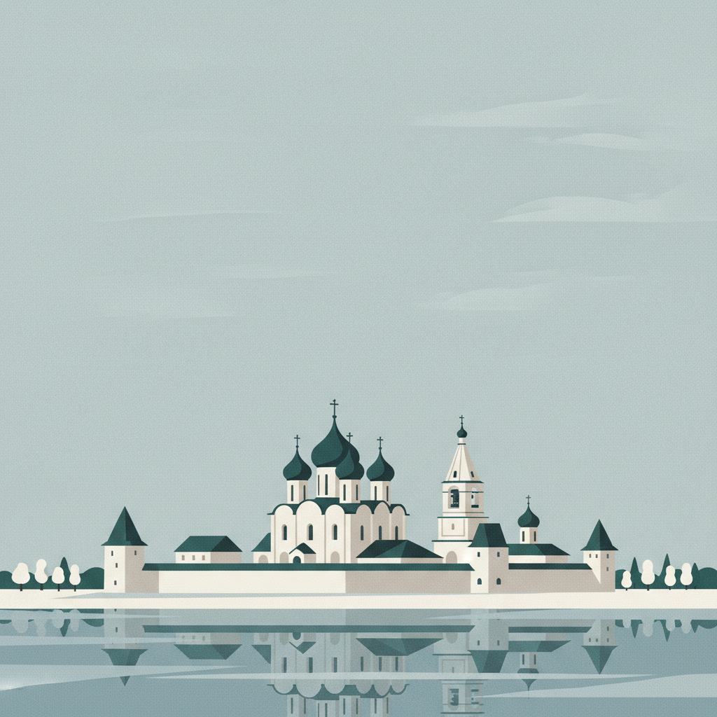 Ensemble of the Ferapontov Monastery — illustrated travel poster