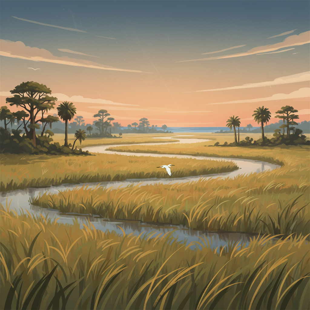 Everglades National Park — illustrated travel poster