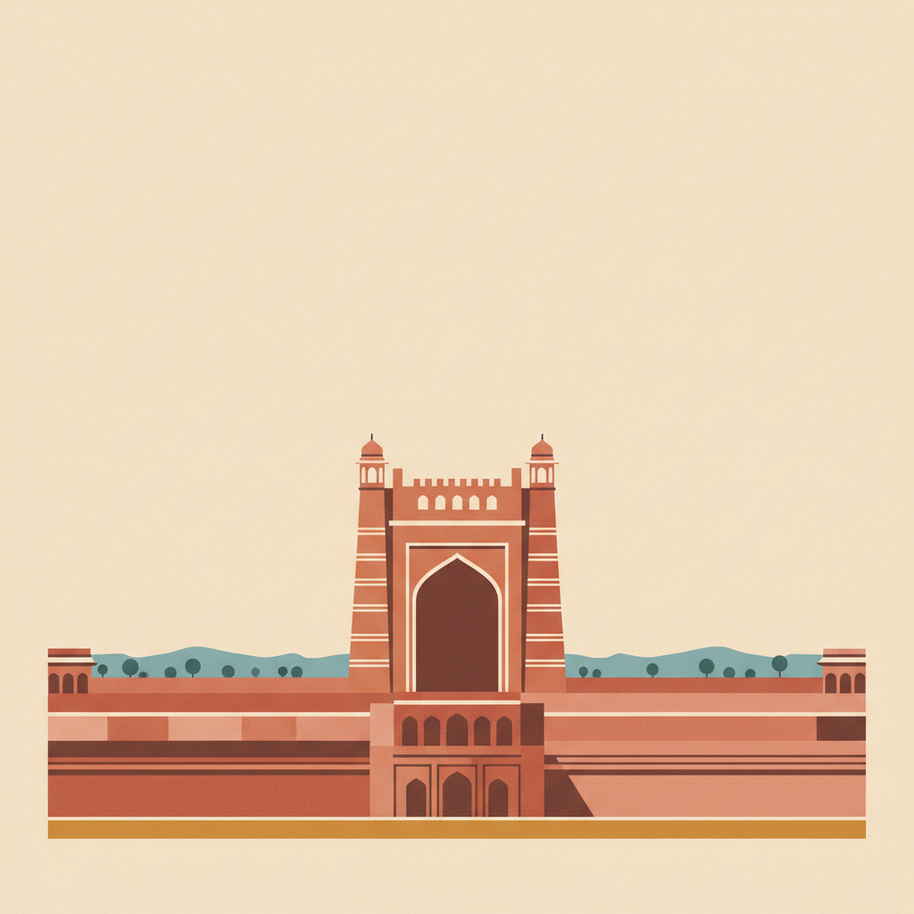 Fatehpur Sikri — illustrated travel poster