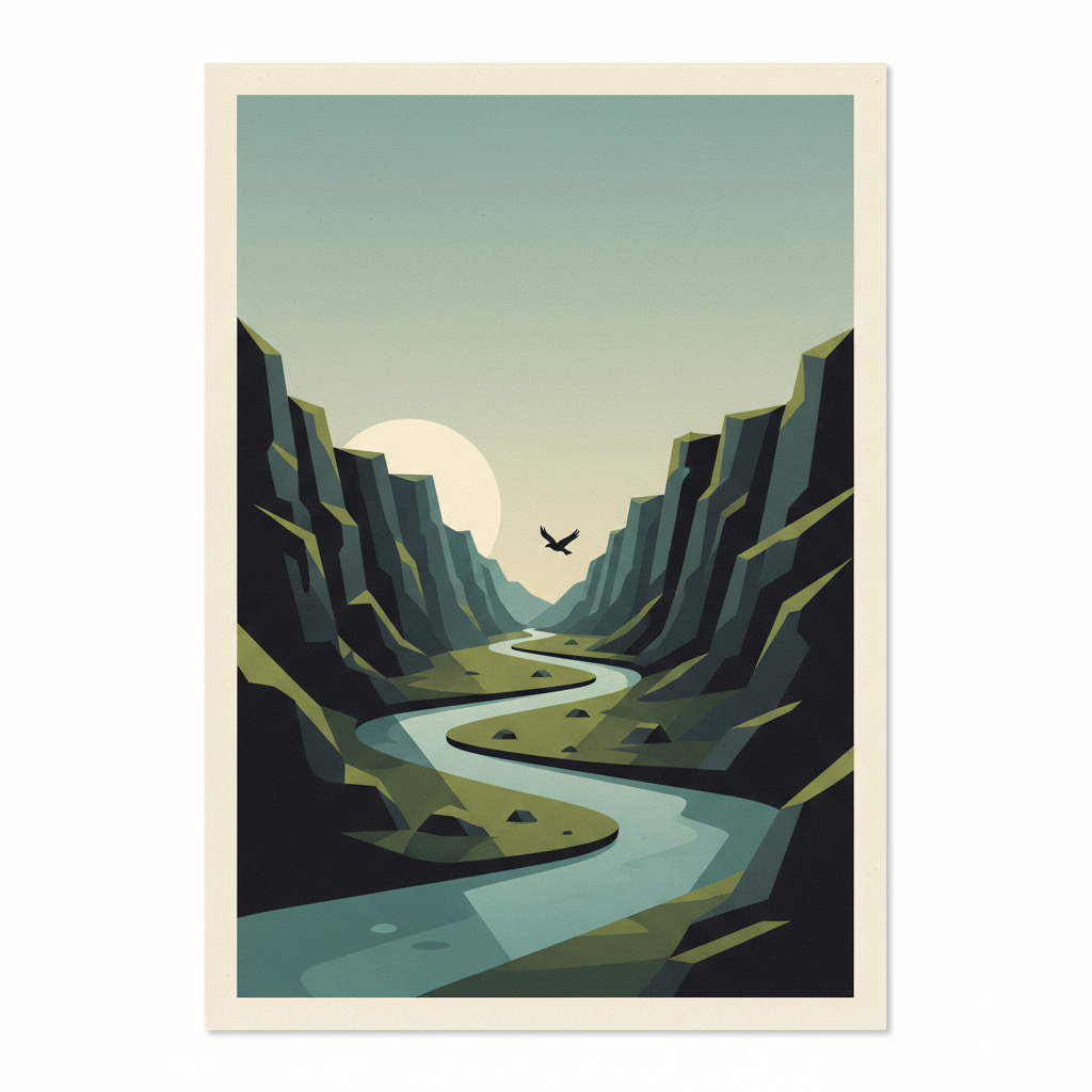 Þingvellir — illustrated travel poster