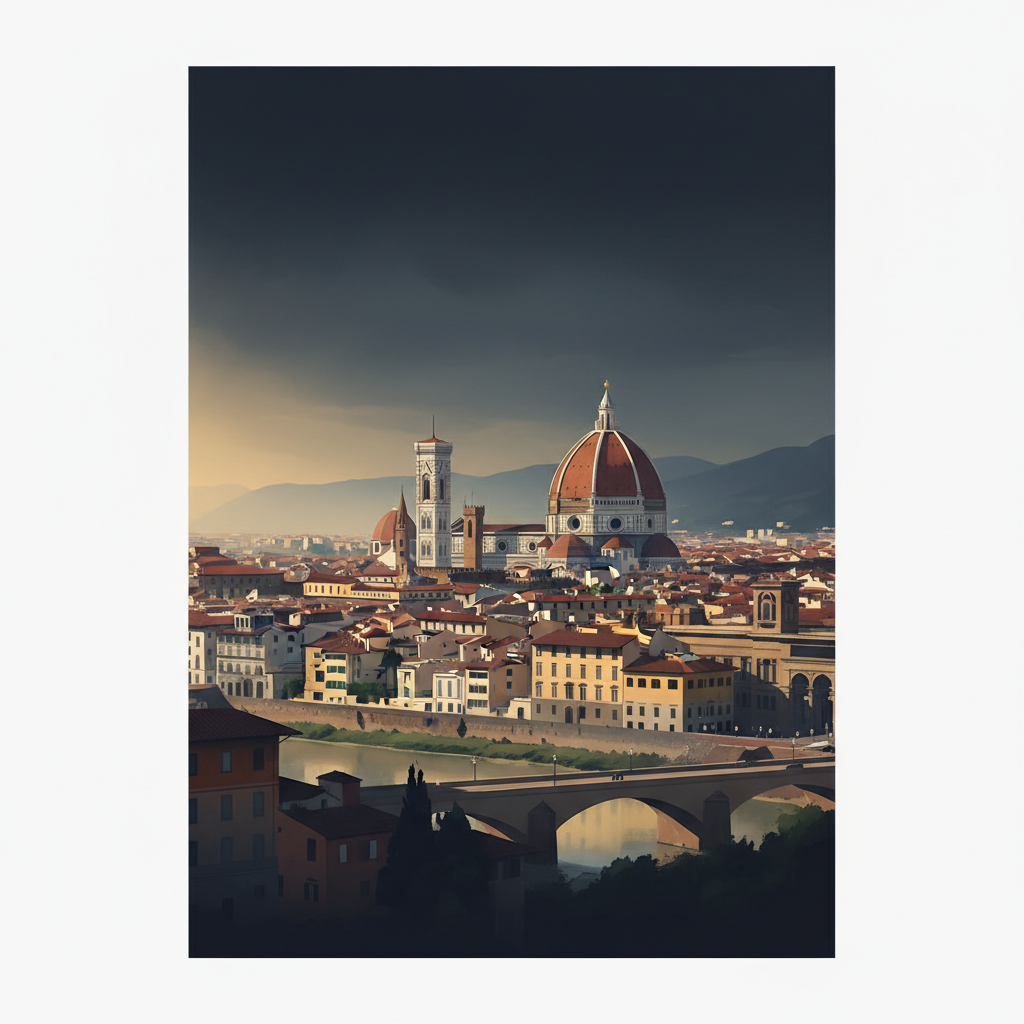 Historic Centre of Florence — illustrated travel poster