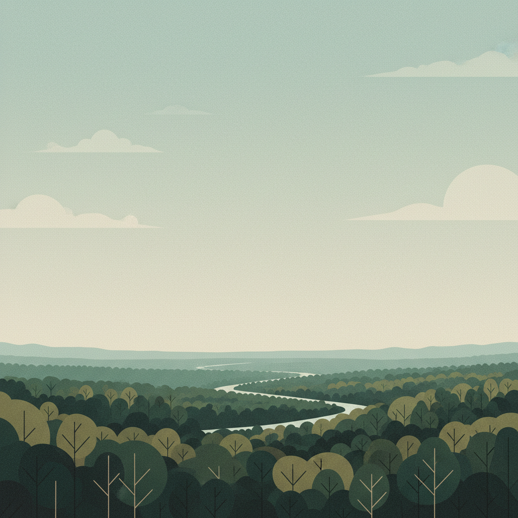 Forest Massif of Odzala-Kokoua — illustrated travel poster