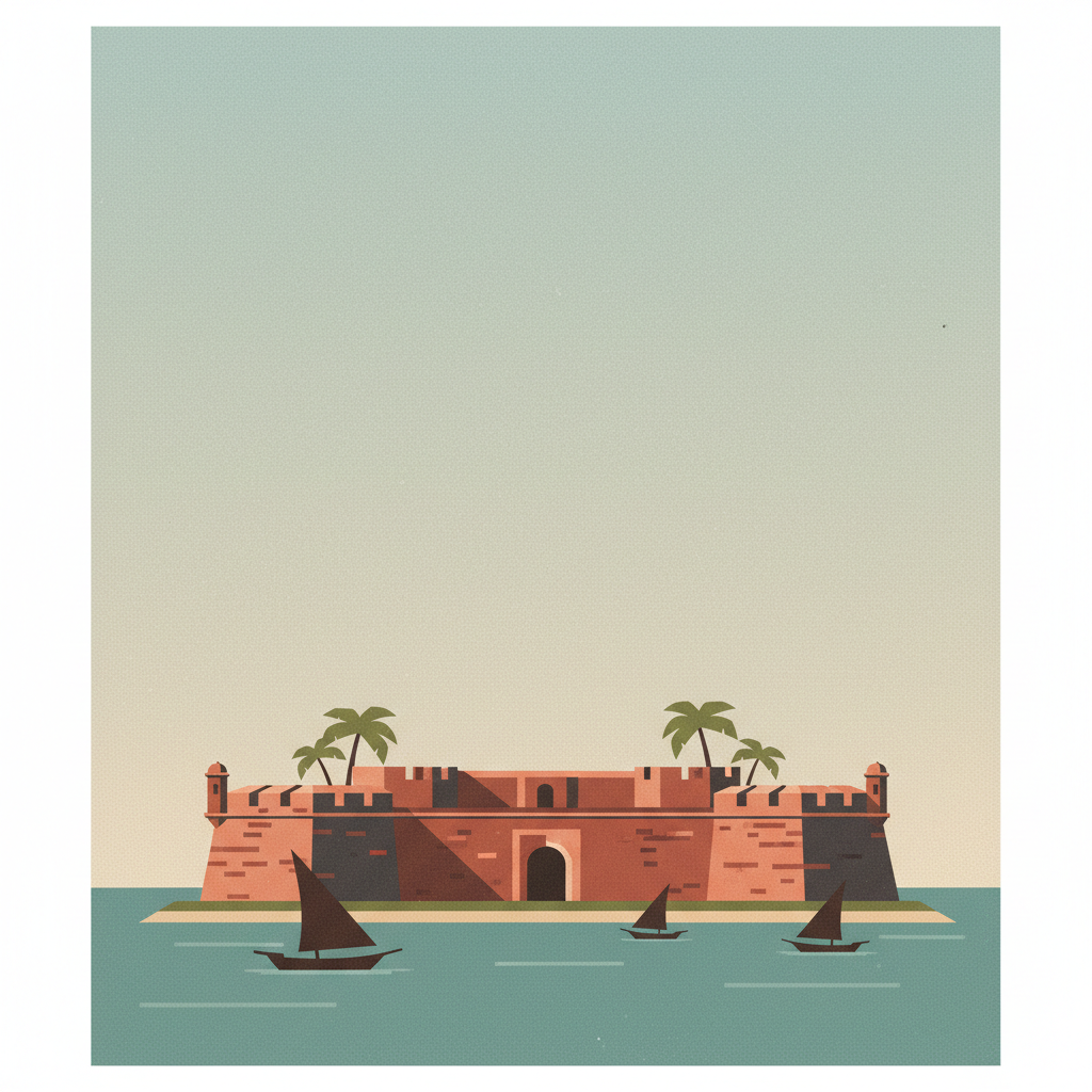 Fort Jesus, Mombasa — illustrated travel poster