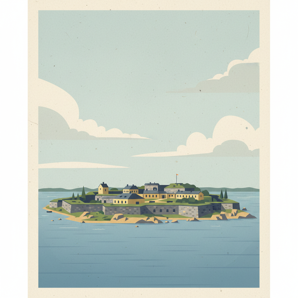 Fortress of Suomenlinna — illustrated travel poster