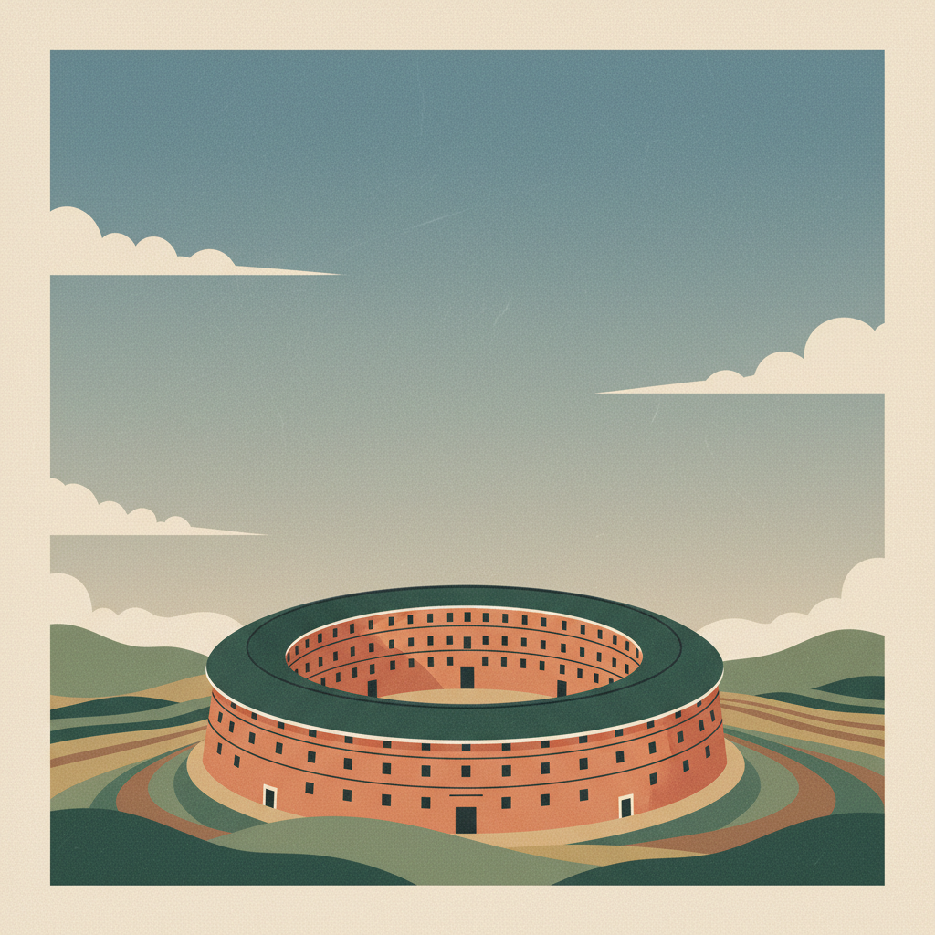 Fujian <em>Tulou</em> — illustrated travel poster