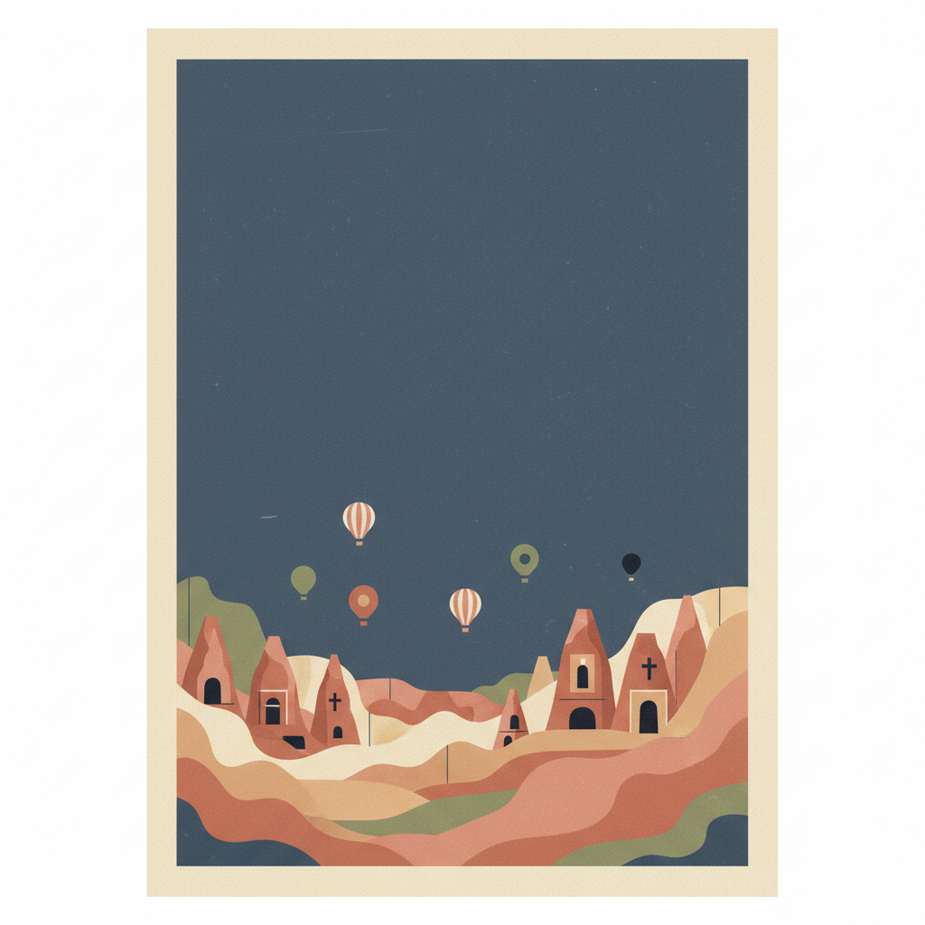 Göreme National Park and the Rock Sites of Cappadocia — illustrated travel poster