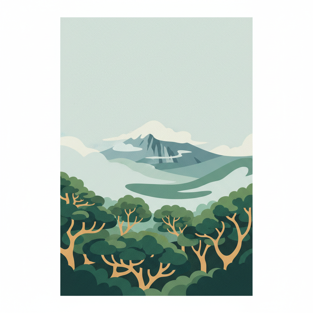 Garajonay National Park — illustrated travel poster