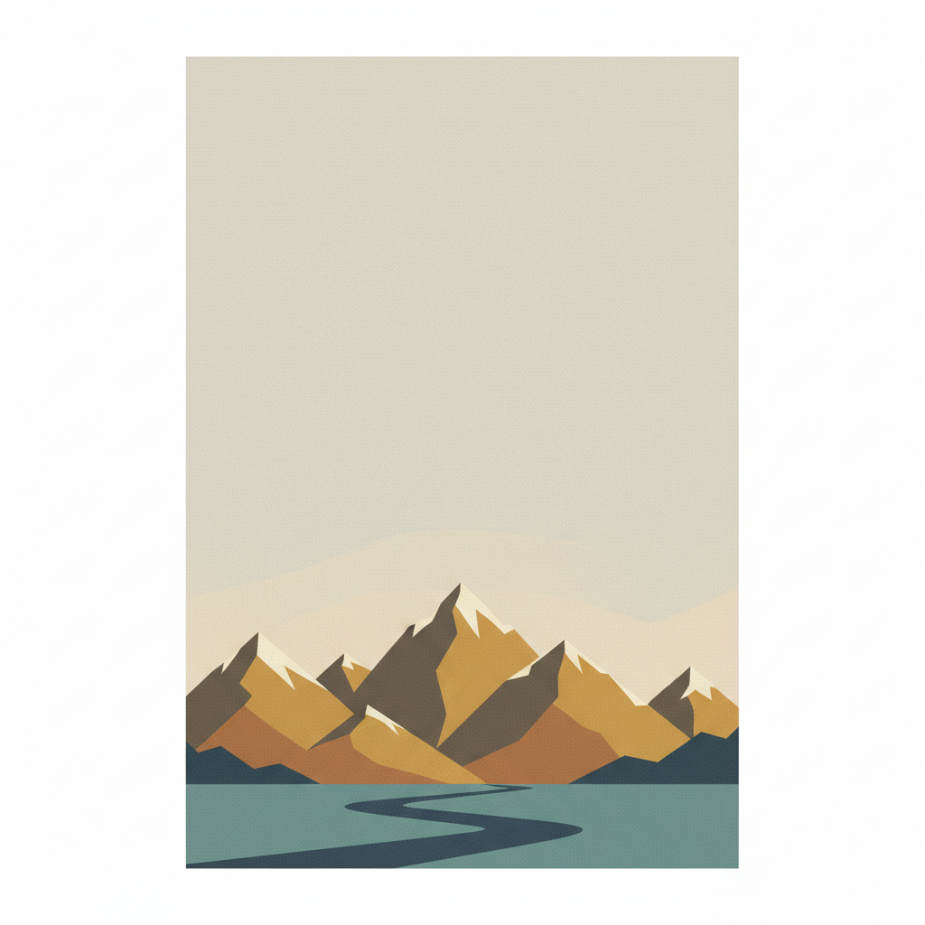 Golden Mountains of Altai — illustrated travel poster