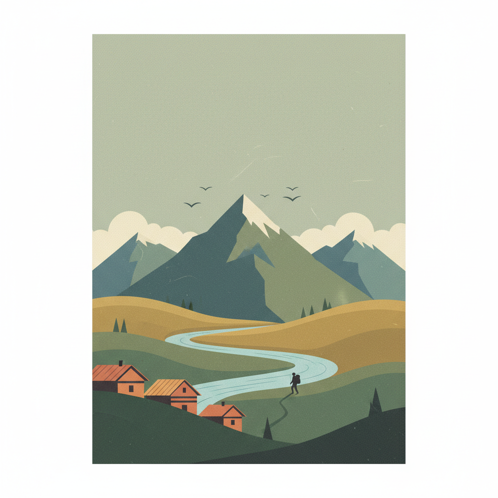 Great Himalayan National Park Conservation Area — illustrated travel poster