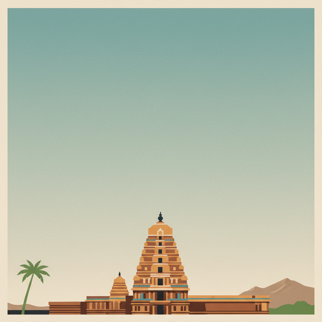 Great Living Chola Temples — illustrated travel poster