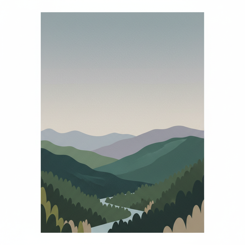 Great Smoky Mountains National Park — illustrated travel poster