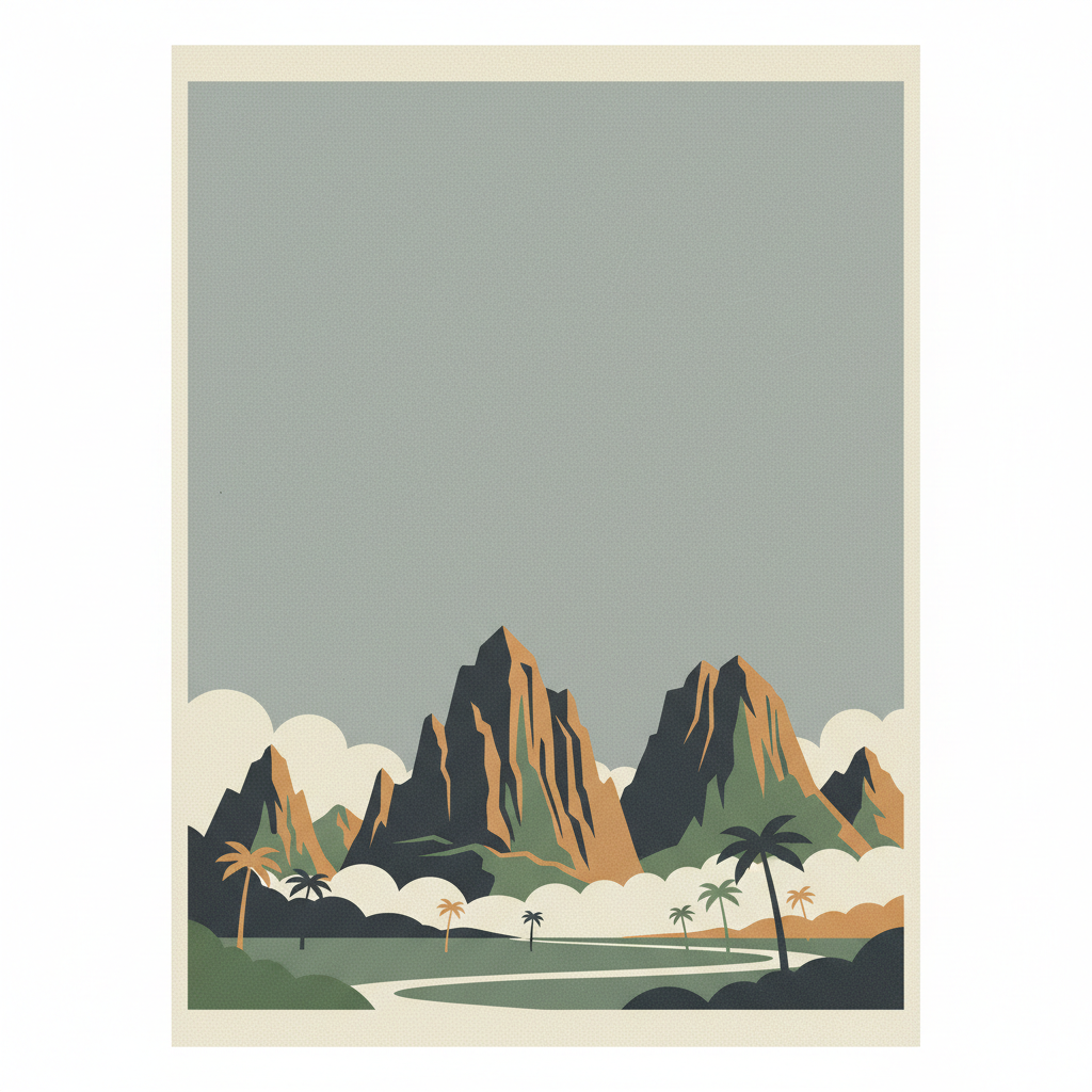 Gunung Mulu National Park — illustrated travel poster