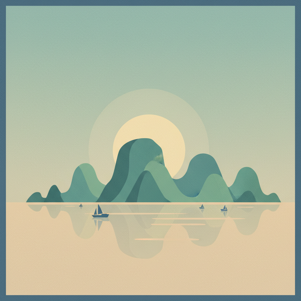 Ha Long Bay - Cat Ba Archipelago — illustrated travel poster