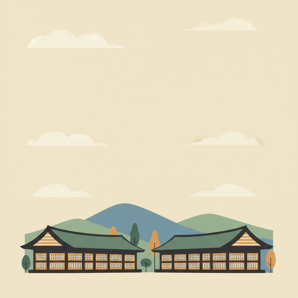 Haeinsa Temple Janggyeong Panjeon, the Depositories for the <I>Tripitaka Koreana</I> Woodblocks — illustrated travel poster