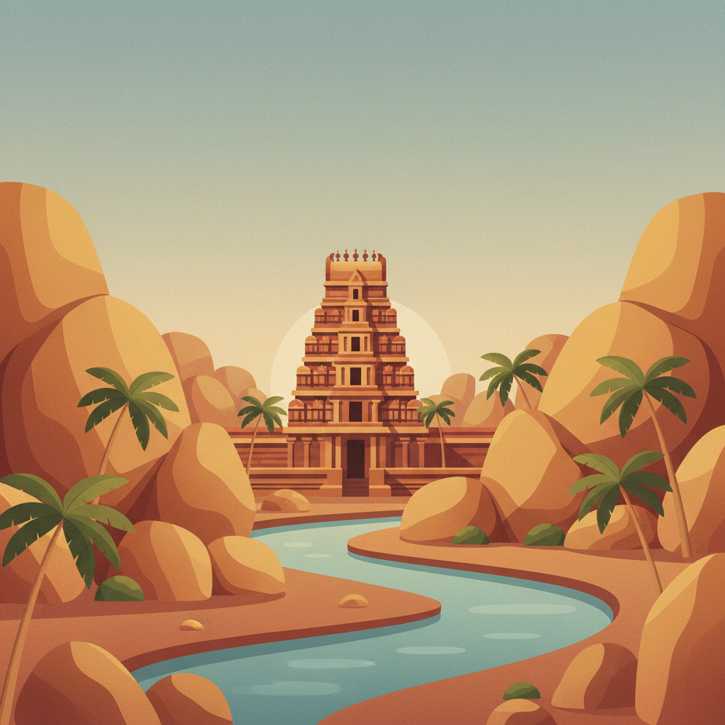 Hampi — illustrated travel poster