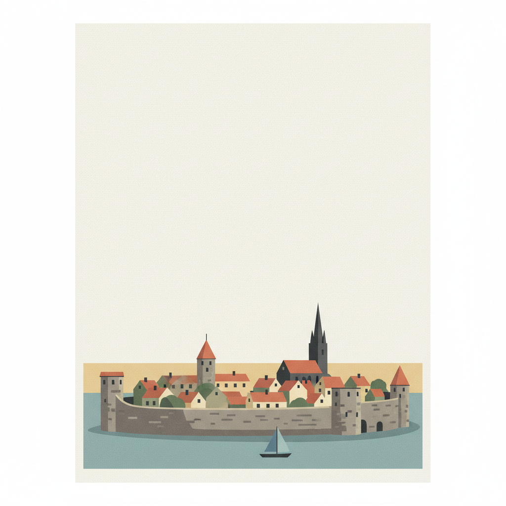 Hanseatic Town of Visby — illustrated travel poster