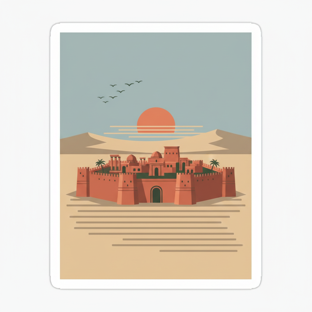 Hatra — illustrated travel poster
